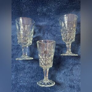 Set of 3 Vintage Libbey Glass USA Cambridge Pattern Liqueur Cordial Wine Glasses